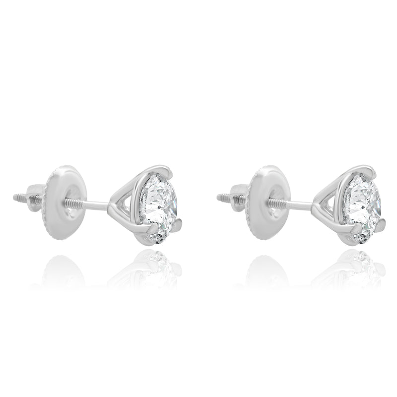 14 Karat White Gold Diamond Stud Earrings
