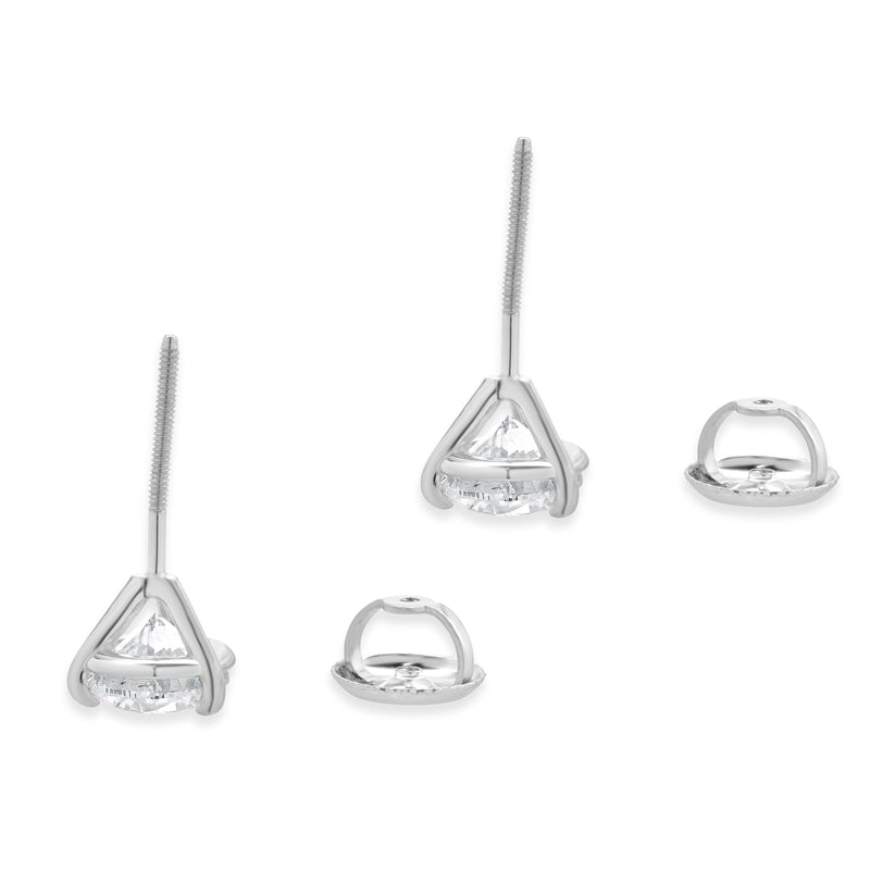 14 Karat White Gold Diamond Stud Earrings