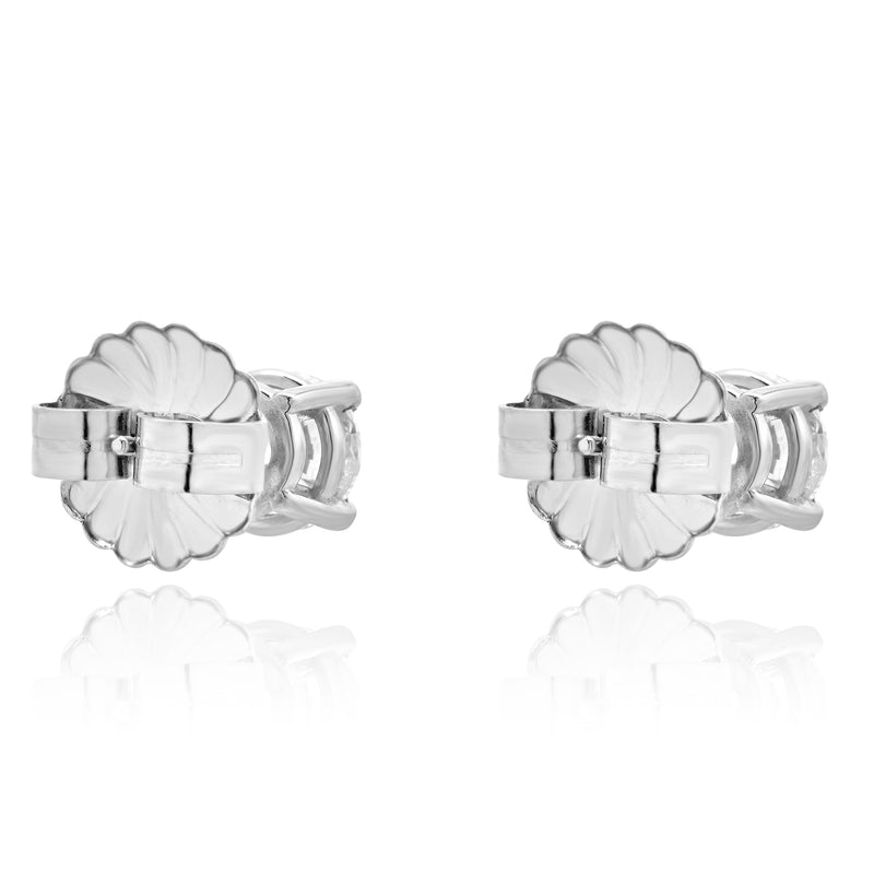 14 Karat White Gold Diamond Stud Earrings