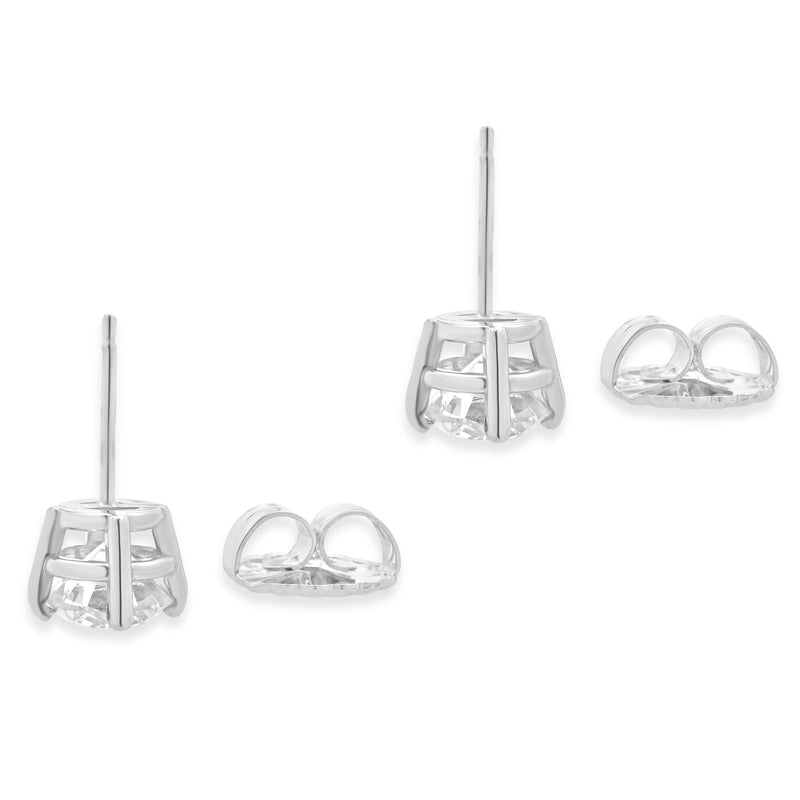 14 Karat White Gold Diamond Stud Earrings
