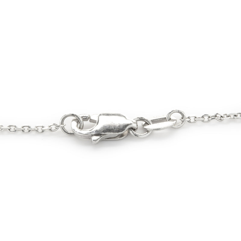 14 Karat White Gold Bezel Set Diamond Solitaire Necklace