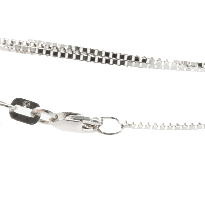 14 Karat White Gold Diamond Cross Necklace