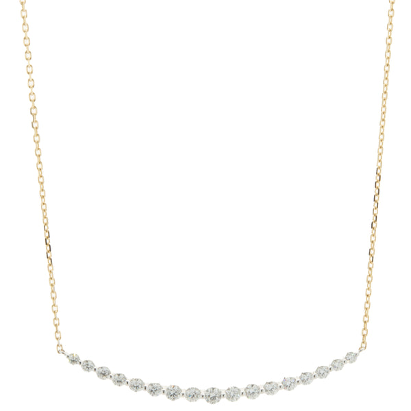 14 Karat Yellow & White Gold Diamond Smile Necklace