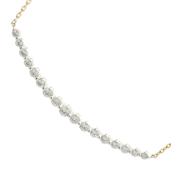 14 Karat Yellow & White Gold Diamond Smile Necklace