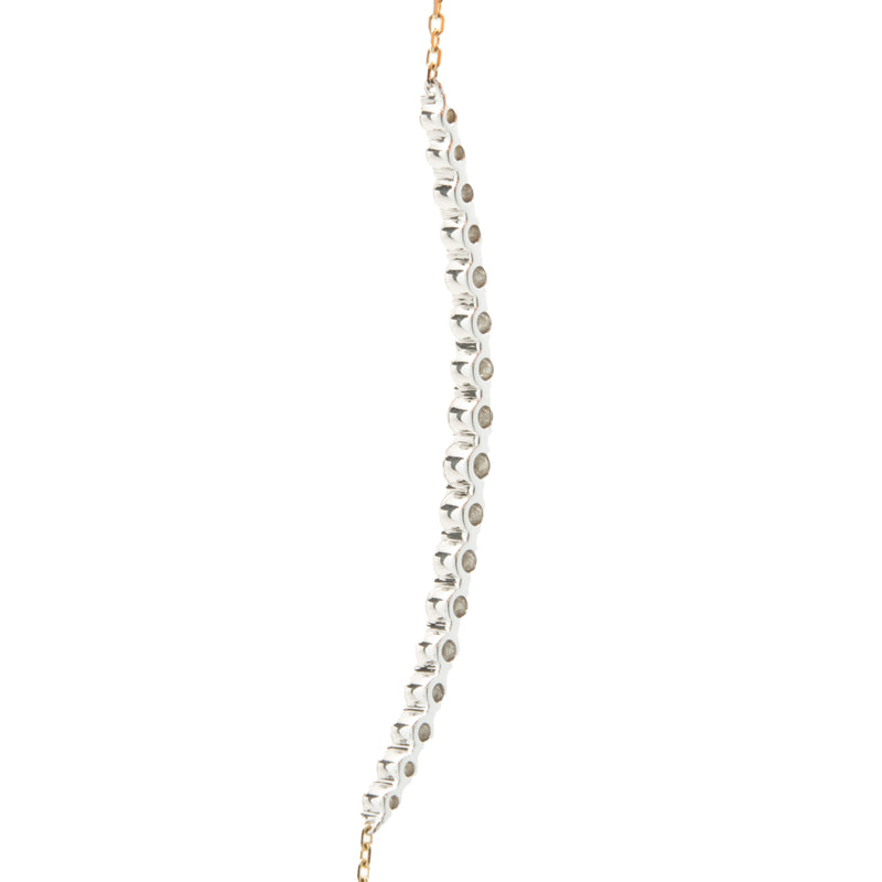 14 Karat Yellow & White Gold Diamond Smile Necklace