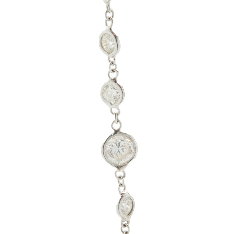 18 Karat White Gold Diamonds By The Yard Necklace