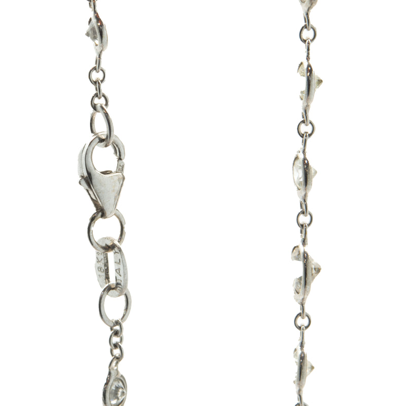 18 Karat White Gold Diamonds By The Yard Necklace