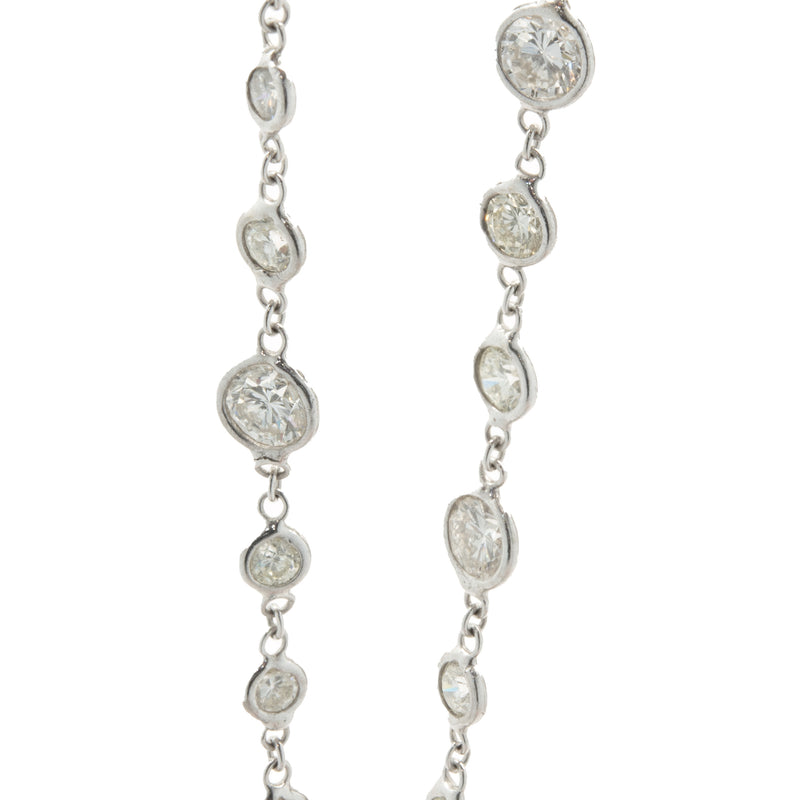 18 Karat White Gold Diamonds By The Yard Necklace