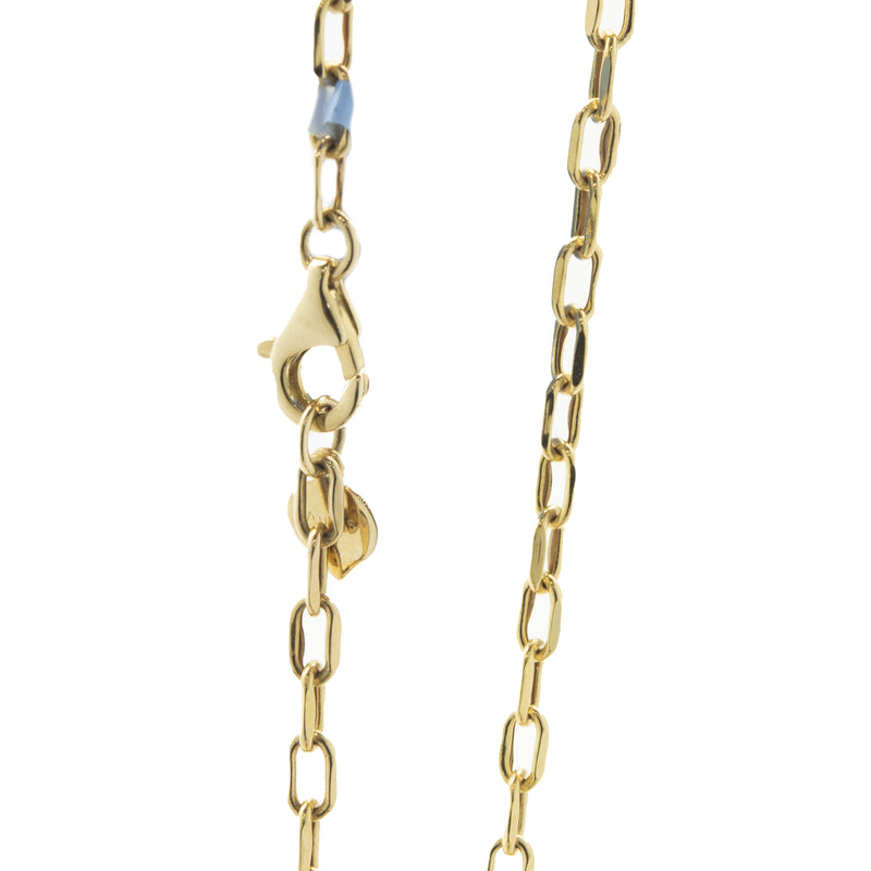 14 Karat Yellow Gold Diamond Large E Initial Necklace