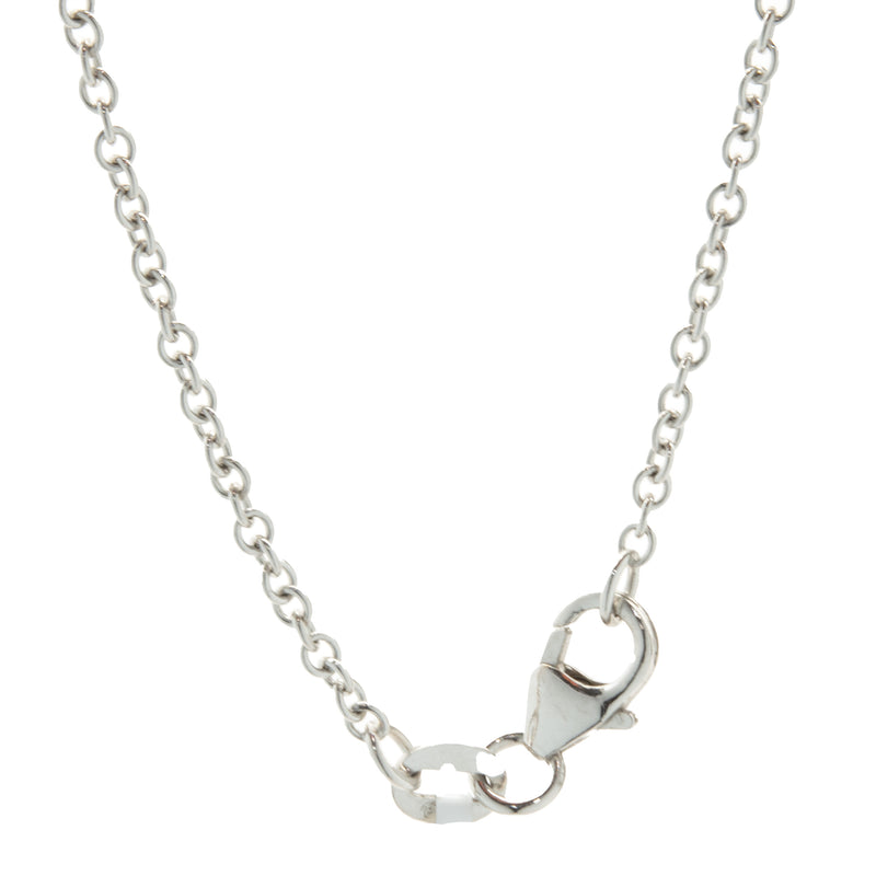 18 Karat White Gold Diamonds By The Yard Station Necklace