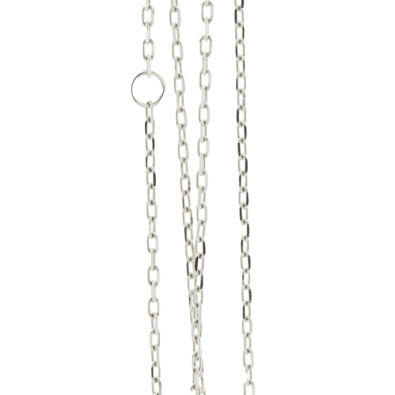18 Karat White Gold Mosaic Set Diamond Initial K Necklace