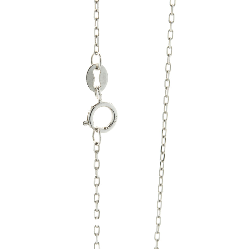 18 Karat White Gold Mosaic Set Diamond Initial K Necklace