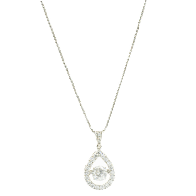 14 Karat White Gold Floating Diamond Necklace