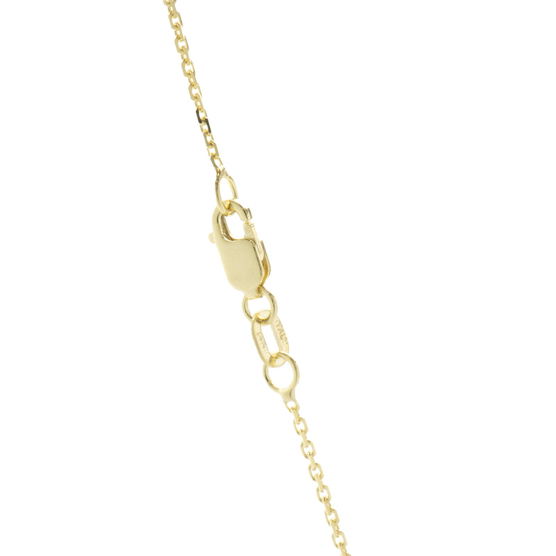 14 Karat Yellow Gold Bezel Set Baguette Cut Diamond Cross Necklace