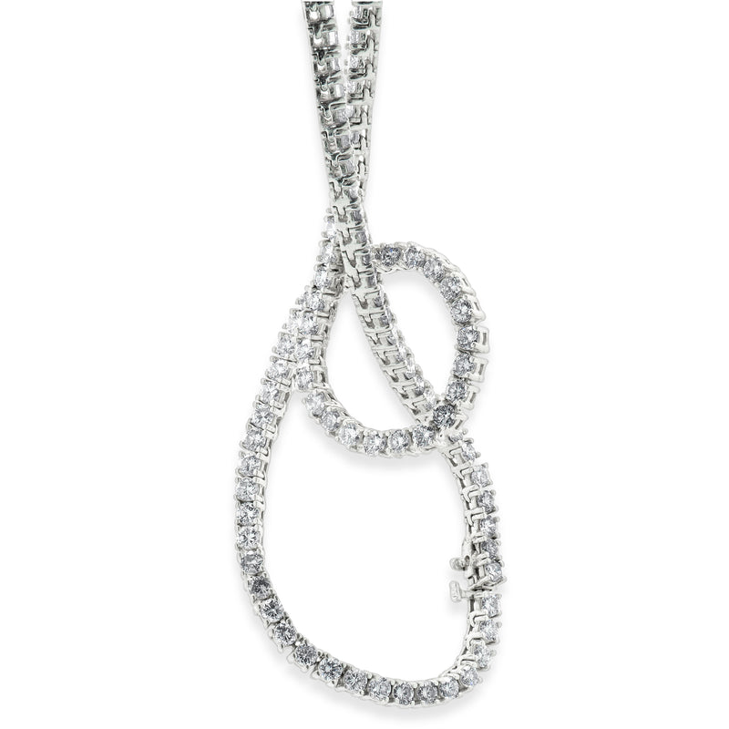 14 Karat White Gold Diamond Tennis Necklace