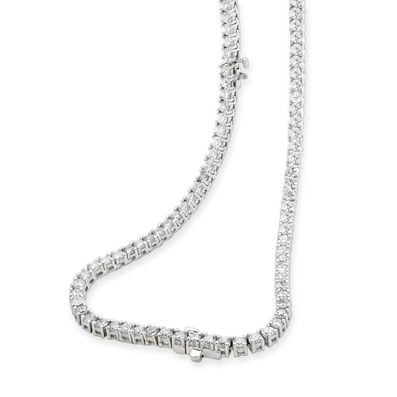 14 Karat White Gold Diamond Tennis Necklace