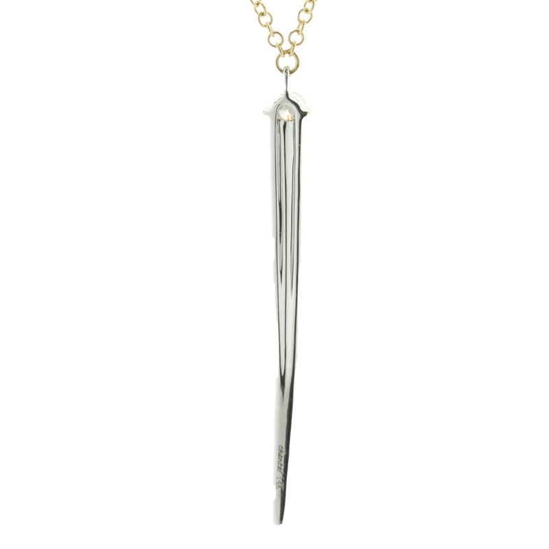 14 Karat Yellow Gold Pave Diamond Spear Necklace