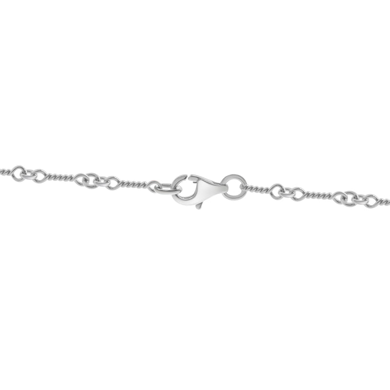 18 Karat White Gold Diamond Twisted Link Lariat Necklace