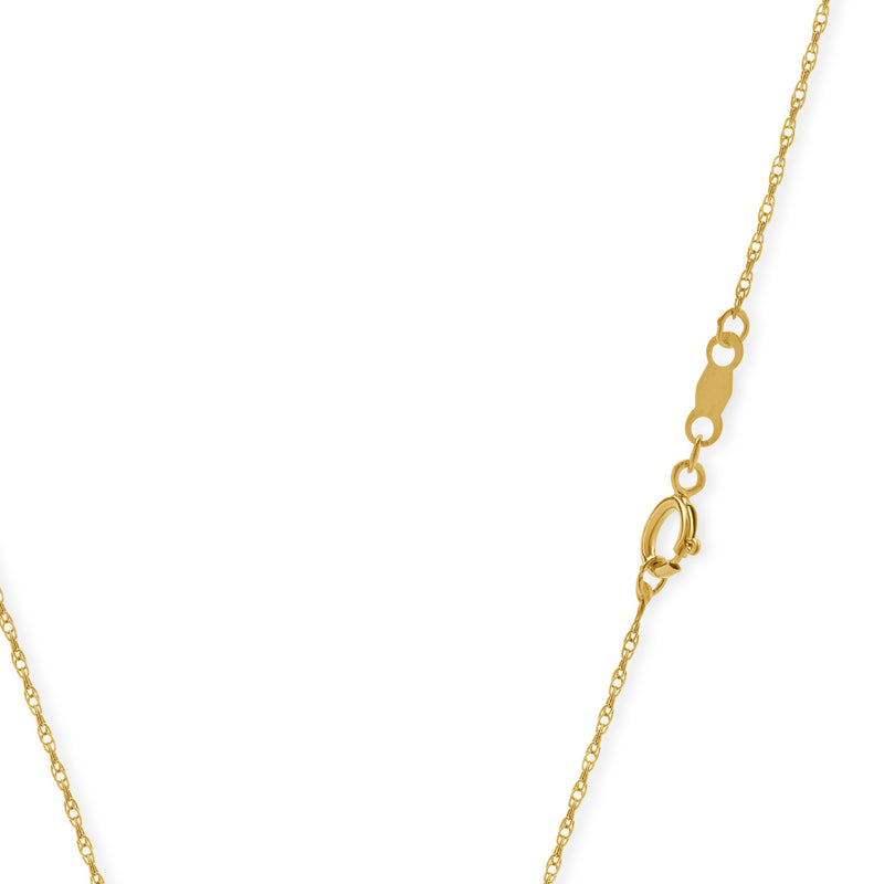 14 Karat Yellow Gold Three Diamond Triangle Necklace