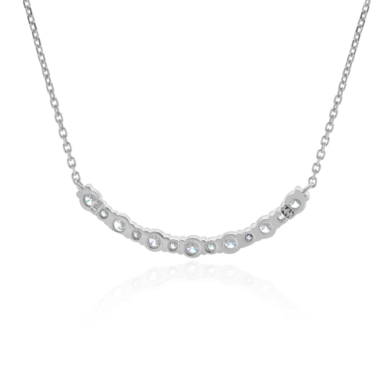 14 Karat White Gold Diamond Smile Necklace