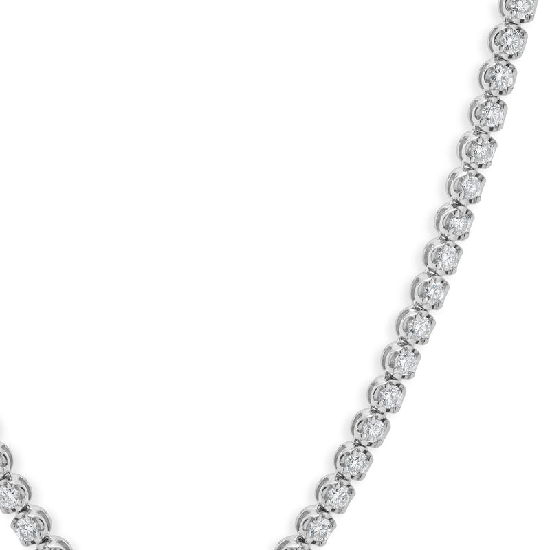 14 Karat White Gold Diamond Tennis Necklace