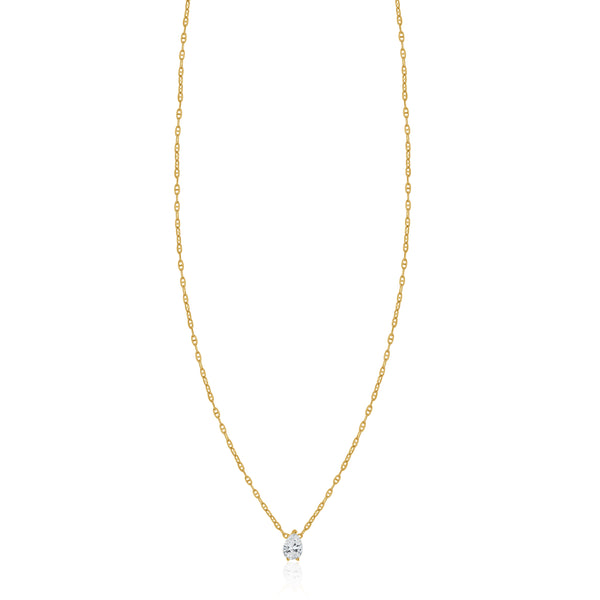14k Yellow Gold Pear Diamond Necklace