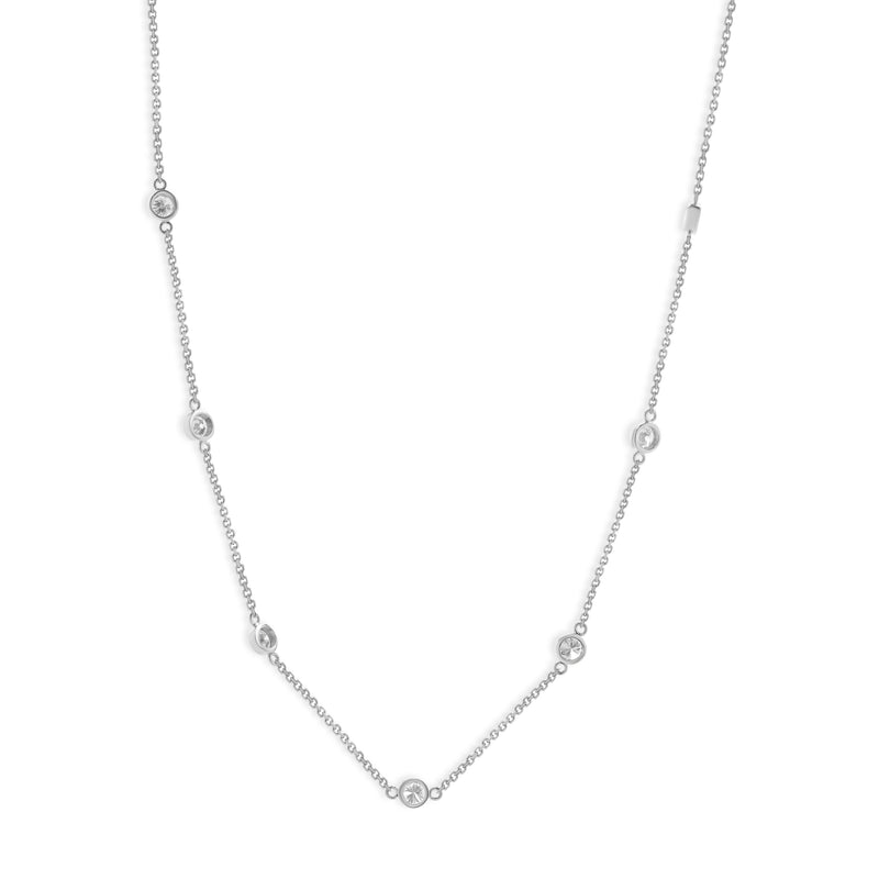 14k White Gold Diamond By The Yard Necklace