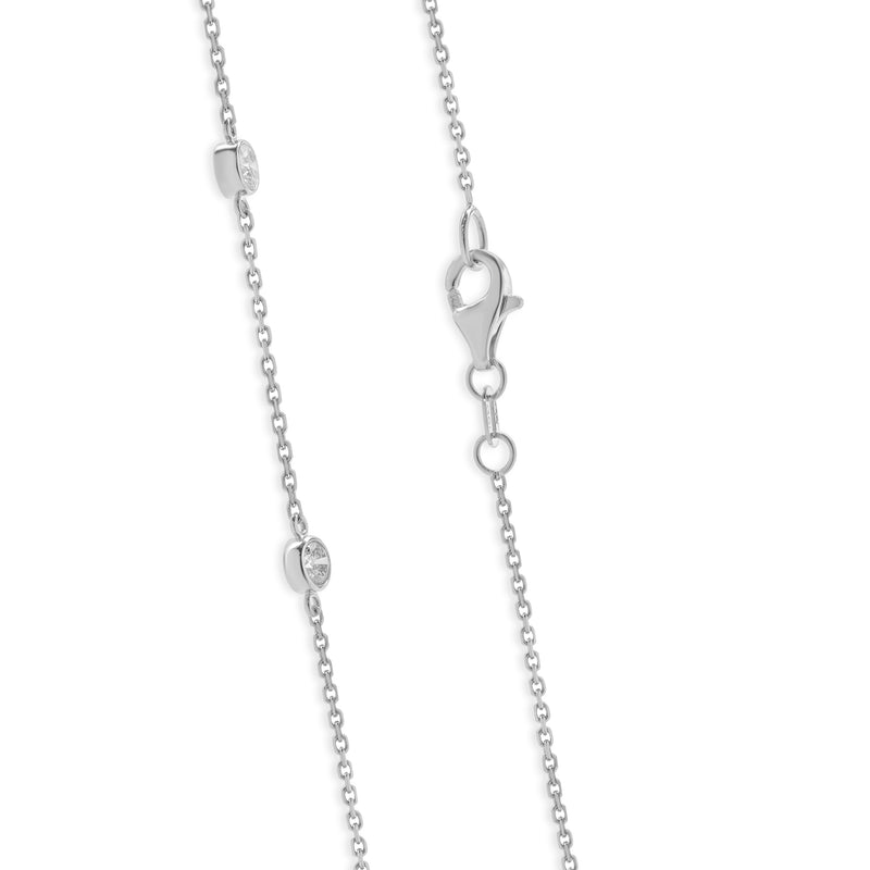 14k White Gold Diamond By The Yard Necklace