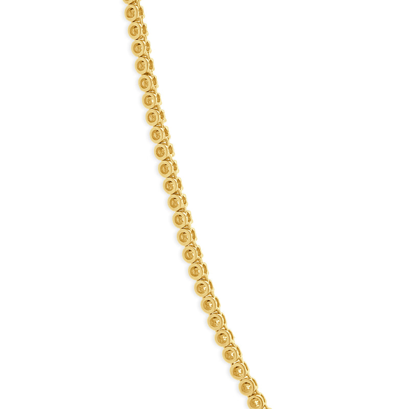 14k Yellow Gold Diamond Tennis Necklace
