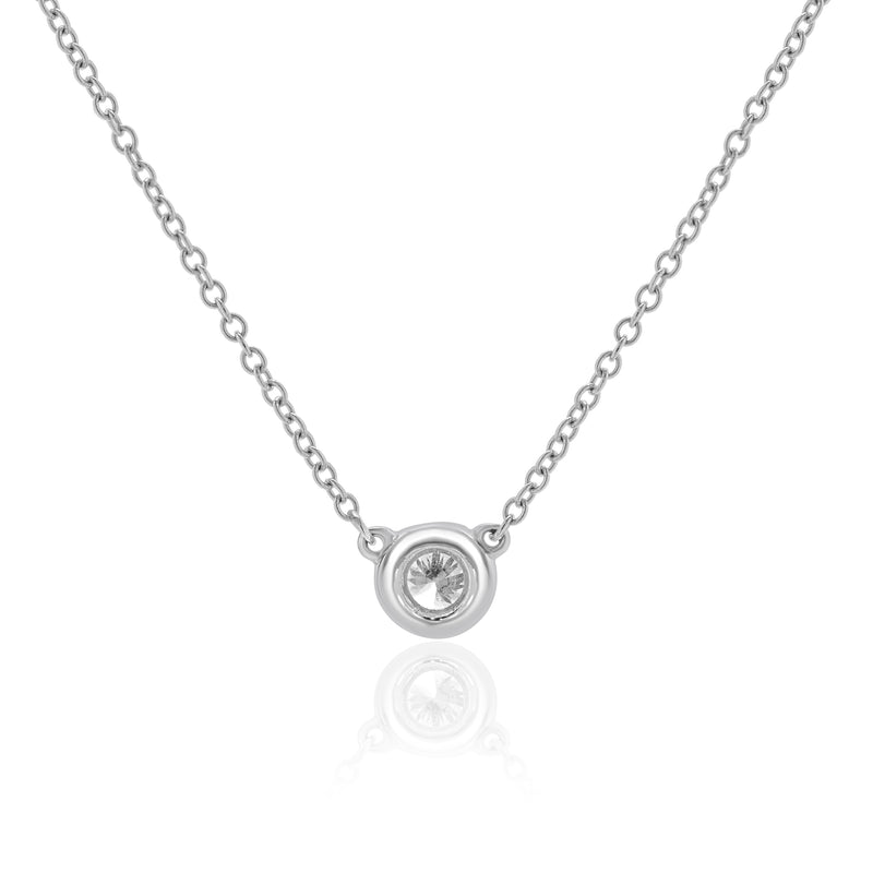 14 Karat White Gold Diamond Solitaire Necklace