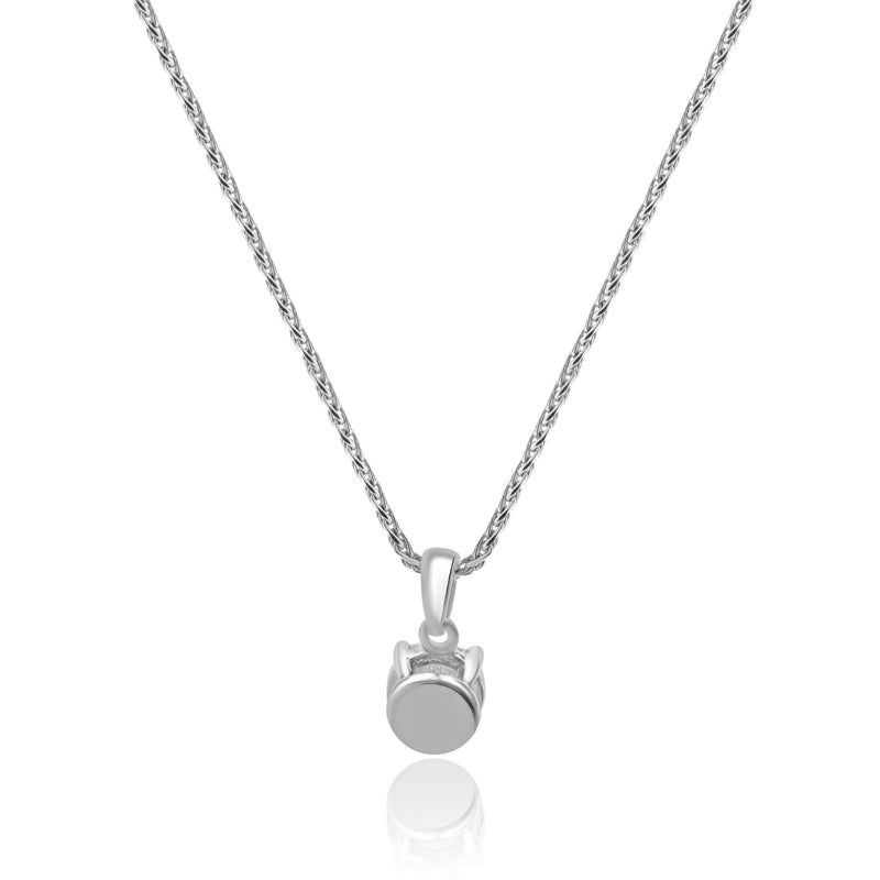 10 Karat White Gold Diamond Solitaire Necklace