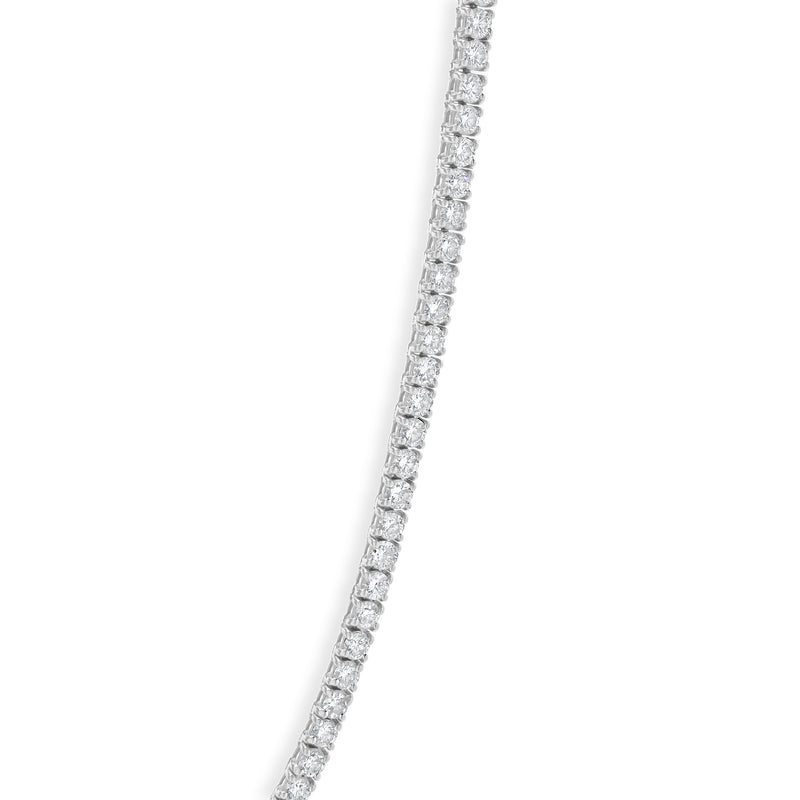 18 Karat White Gold Diamond Inline Tennis Necklace