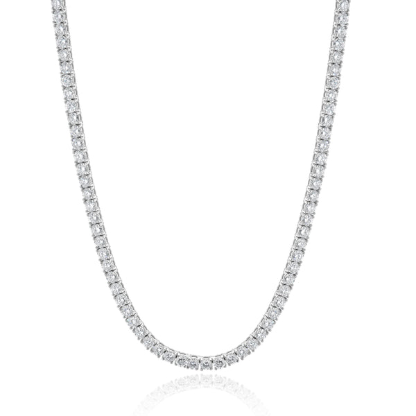18 Karat White Gold Diamond Inline Tennis Necklace