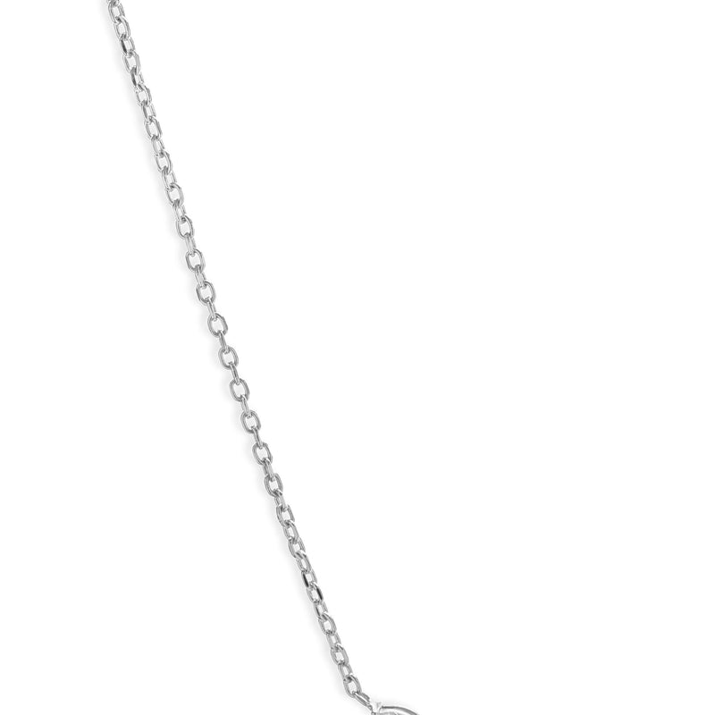 14 Karat White Gold Multi Shape Diamond Smile Necklace