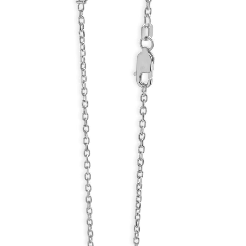 14 Karat White Gold Multi Shape Diamond Smile Necklace