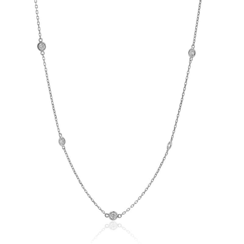 14 Karat White Gold Diamonds by The Yard Necklace