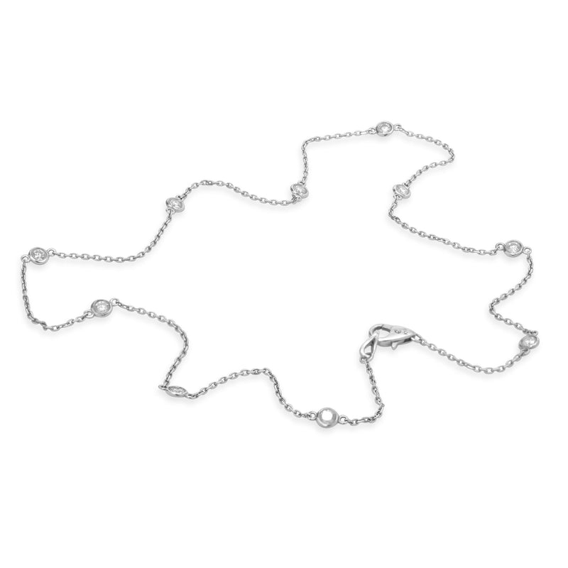 14 Karat White Gold Diamonds by The Yard Necklace