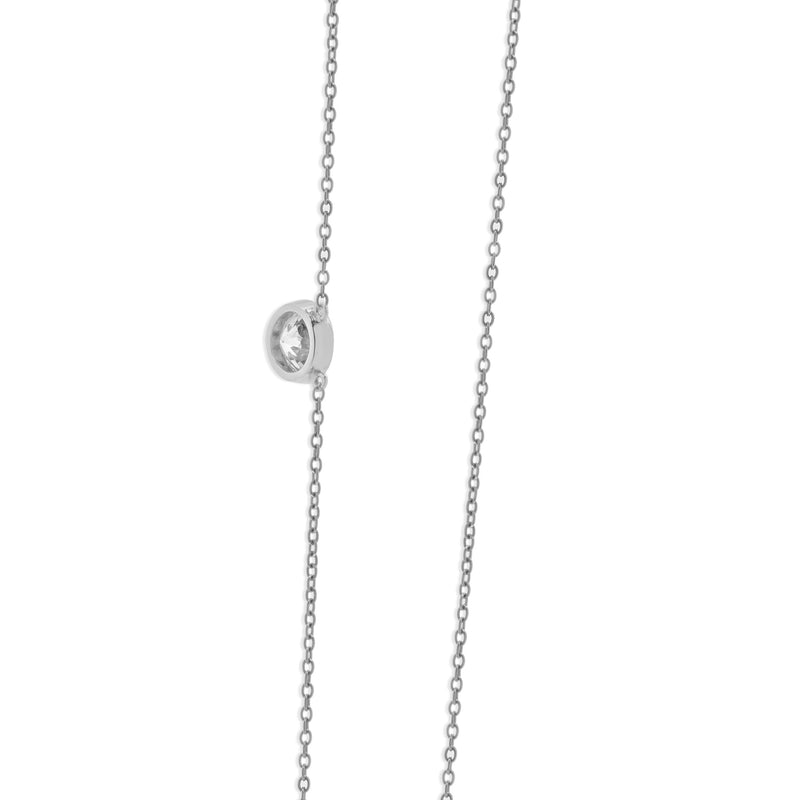 14 Karat White Gold Diamond Solitaire Necklcae