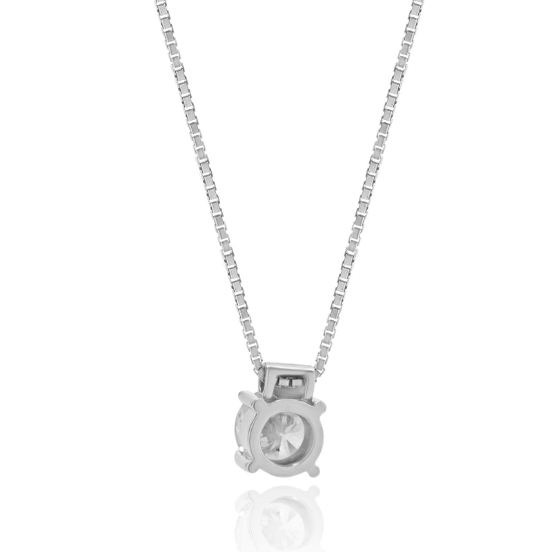 14 Karat White Gold Diamond Solitaire Necklace