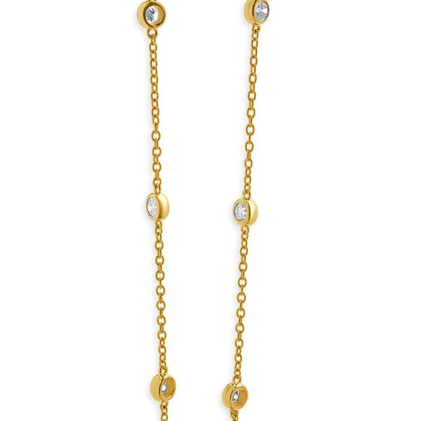 14 Karat Yellow Gold Diamond By The Yard Necklace