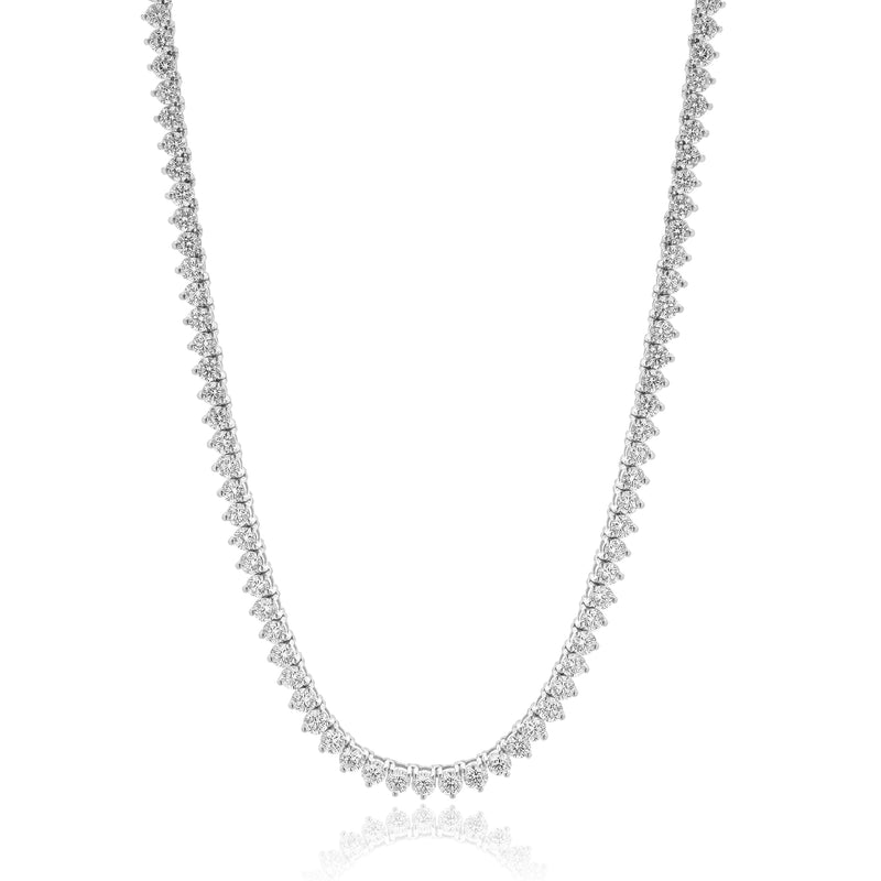 14 Karat White Gold Diamond Inline Tennis Necklace