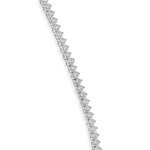 14 Karat White Gold Diamond Inline Tennis Necklace