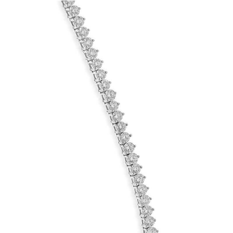 14 Karat White Gold Diamond Inline Tennis Necklace