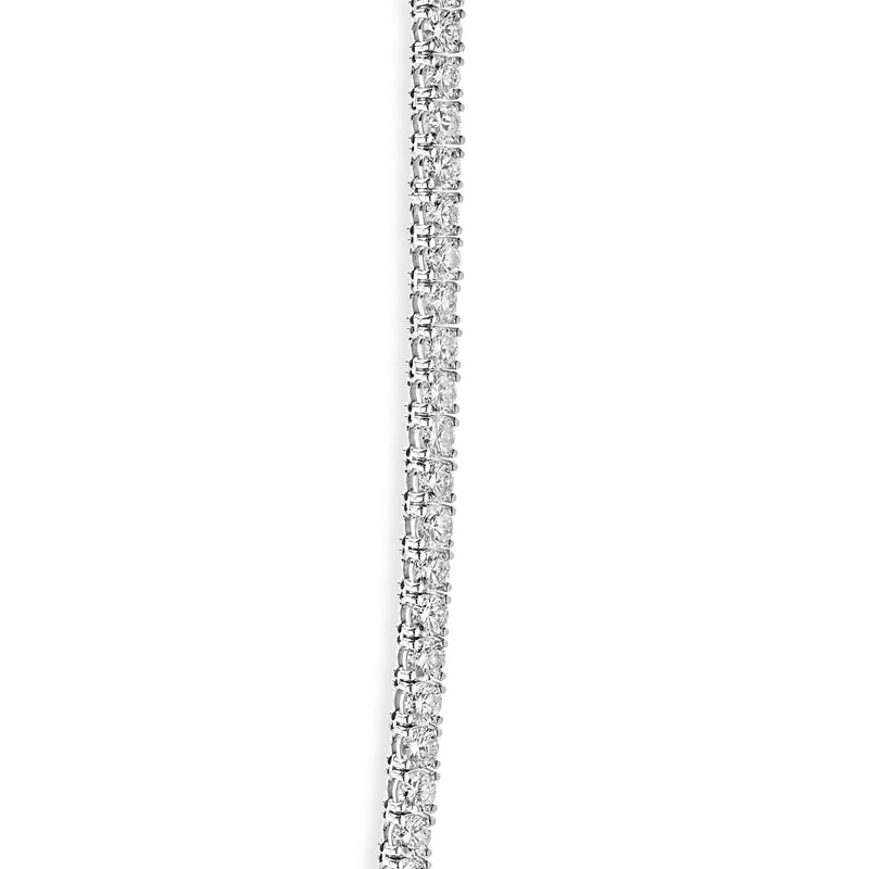14 Karat White Gold Diamond Inline Tennis Necklace