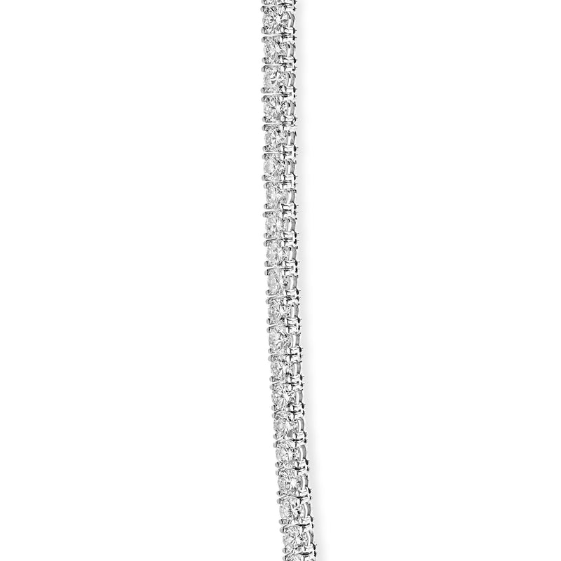 14 Karat White Gold Diamond Inline Tennis Necklace