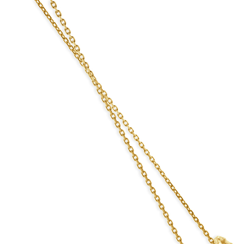 14 Karat Yellow Gold Open Diamond Circle Necklace