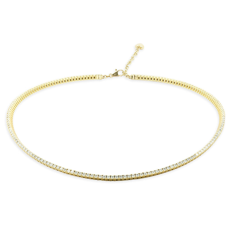 14 Karat Yellow Gold Diamond Collar Necklace