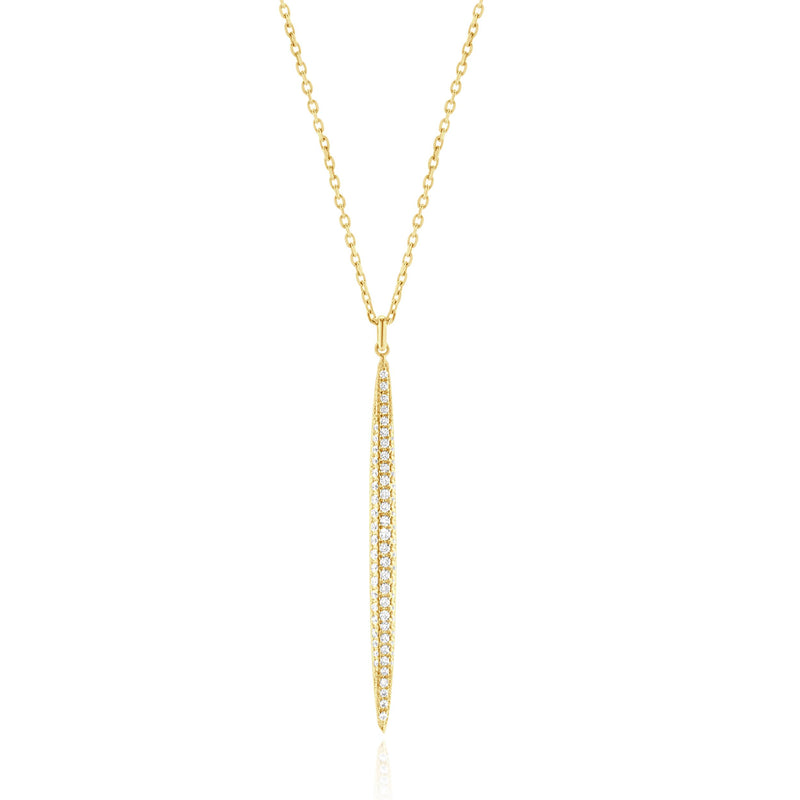 14 Karat Yellow Gold Diamond Spear Necklace