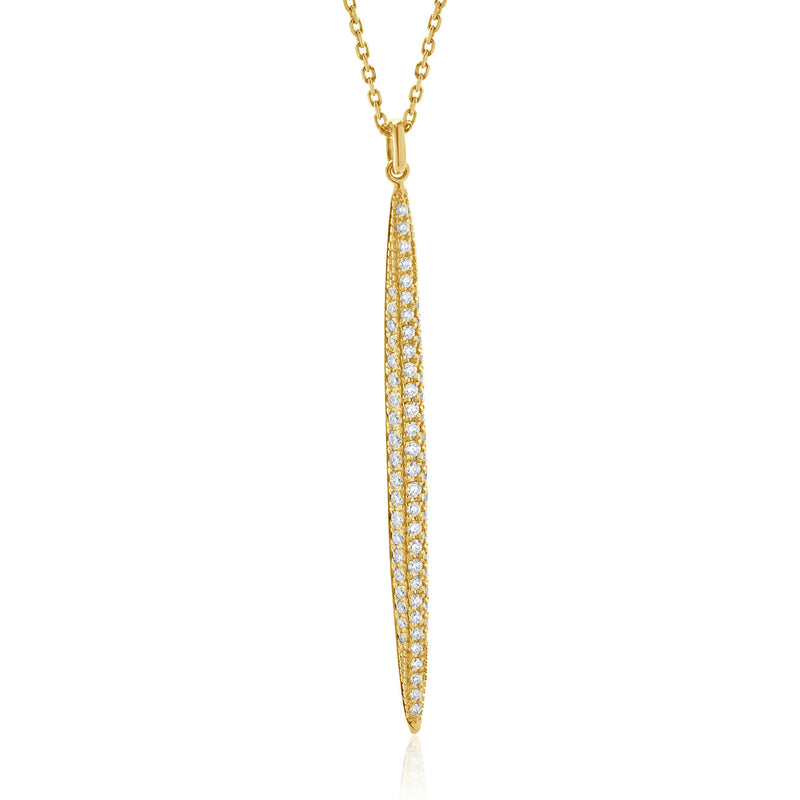 14 Karat Yellow Gold Diamond Spear Necklace