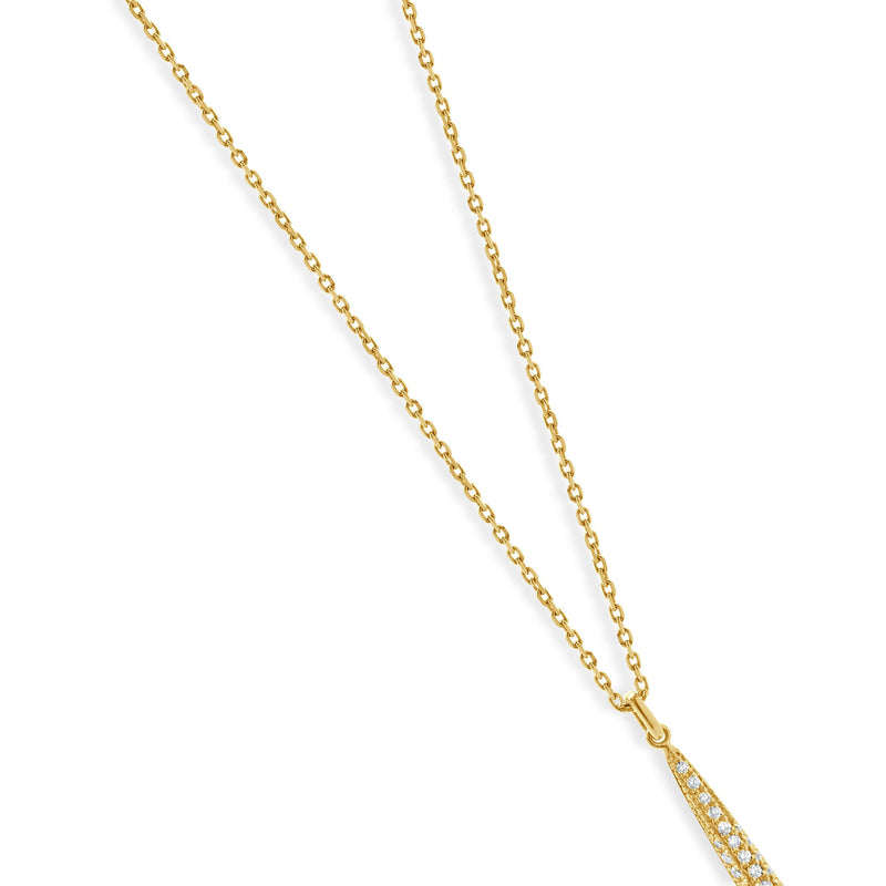 14 Karat Yellow Gold Diamond Spear Necklace